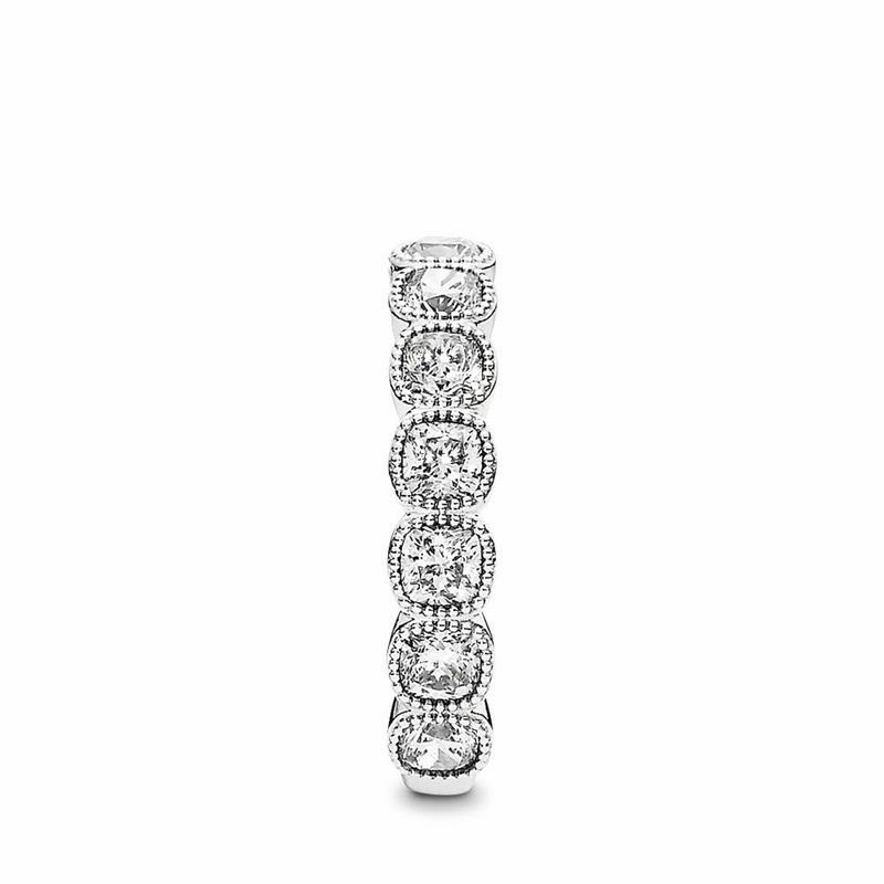 Pandora Allustackable Ring Cushion Stackable Ring - Sterling Silver/Cubic Zirconia - Canada | KC9993